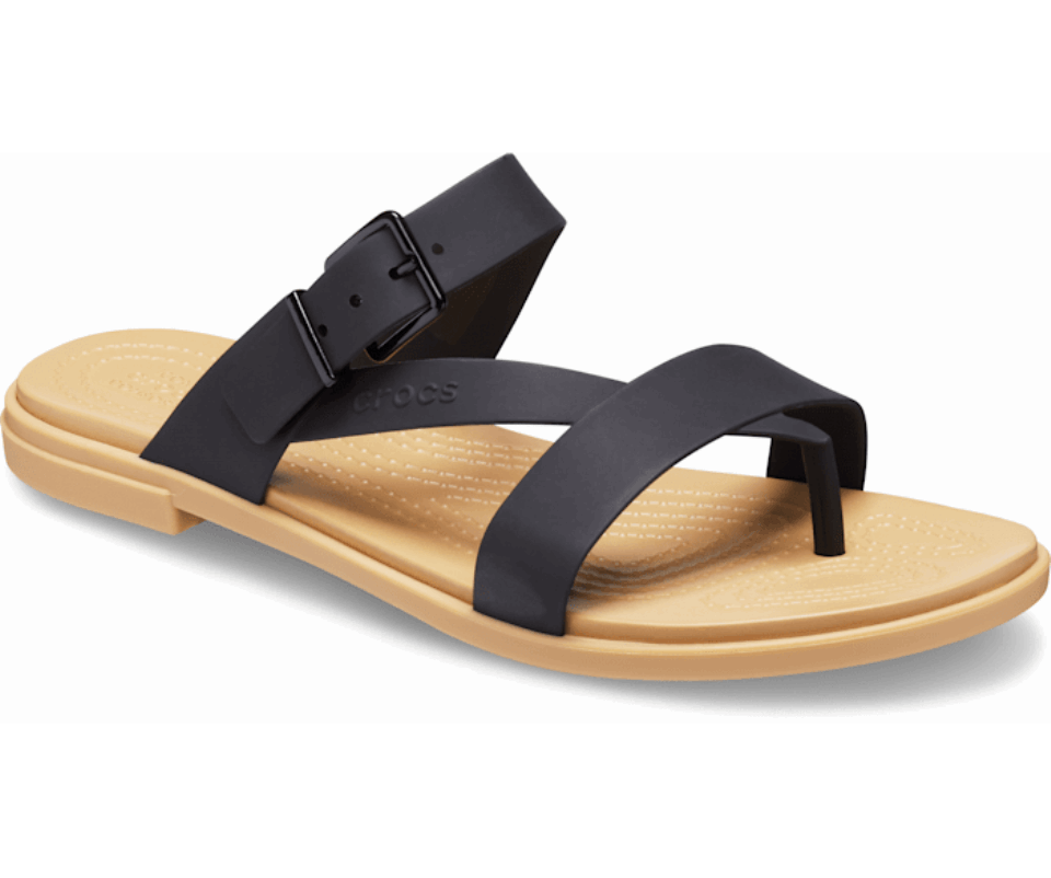 „crocs“ Moteriškas „tulum“ Pirštas Su Juodos Spalvos Basučiu
