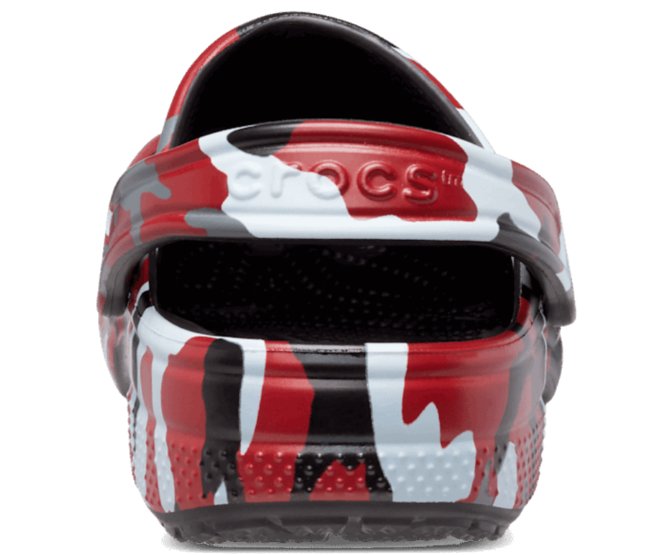 Crocs Klasikinis Margintas Camo Klumpes Juodai Raudonas