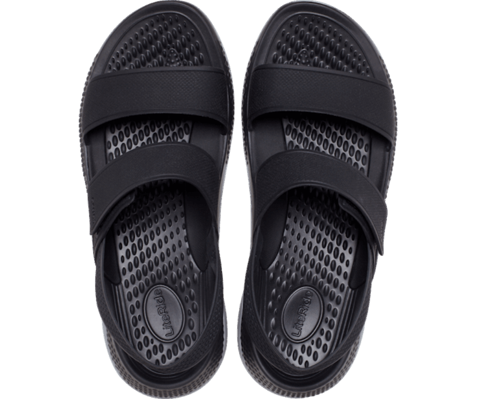 Crocs Moteriškas Literide 360 ​​sandalas Juodas-šviesiai Pilkas