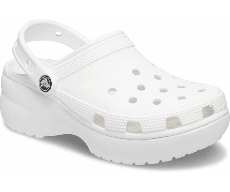 Crocs Moteriška Klasikinė Platforminė Klumpė Balta