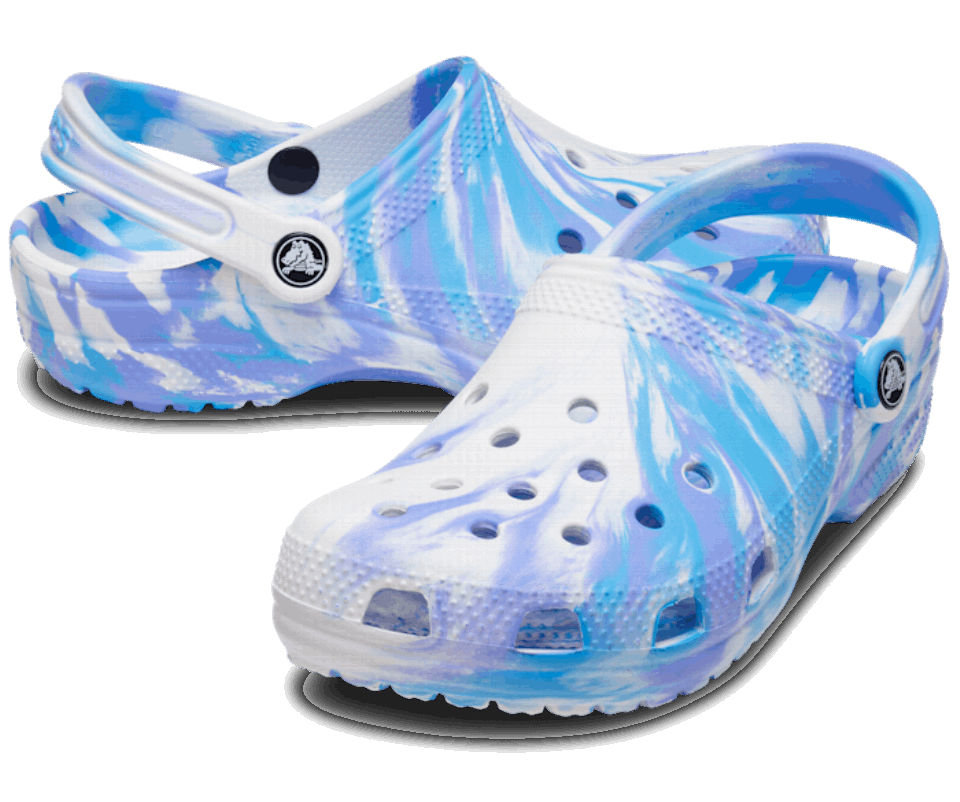 Crocs Klasikinis Marmurinis Klumpys Baltas-deguonis