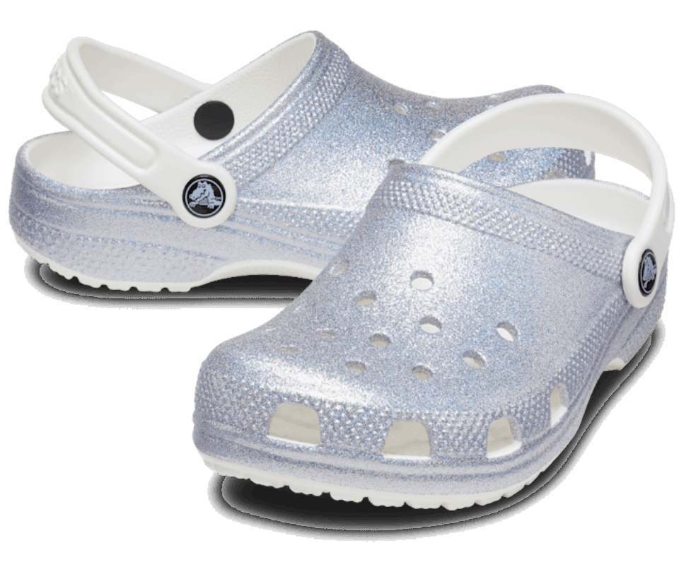 Crocs Vaikiška Klasikinė Blizganti Klumpė Balta-multi