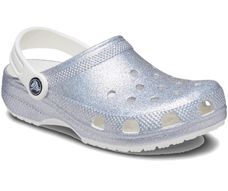 Crocs Vaikiška Klasikinė Blizganti Klumpė Balta-multi