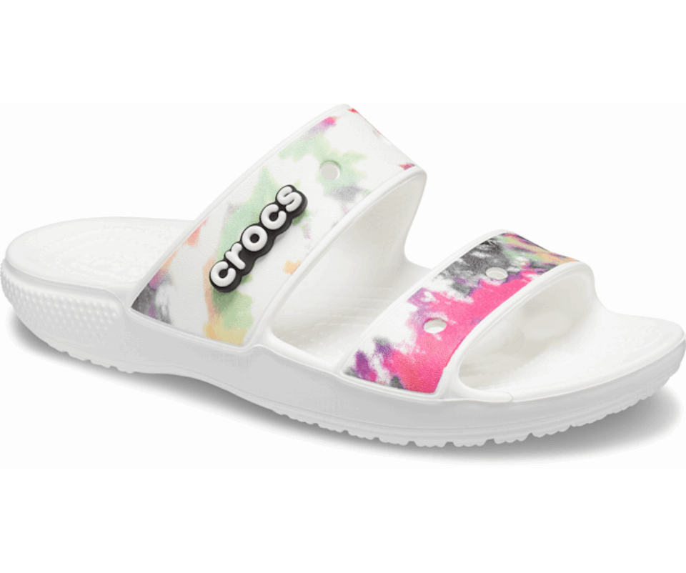 Crocs Klasikinis Kaklaraištis Grafinis Sandalas Baltas-multi