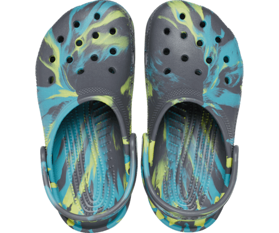 Crocs Vaikiška Klasikinė Marmurinė Klumpių šiferio Pilka-multi