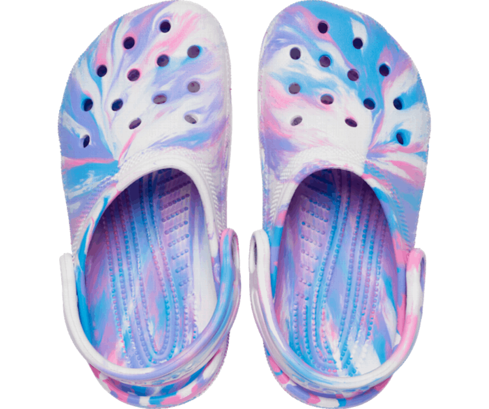 Crocs Vaikiška Klasikinė Marmurinė Klumpė Baltai Rožinė