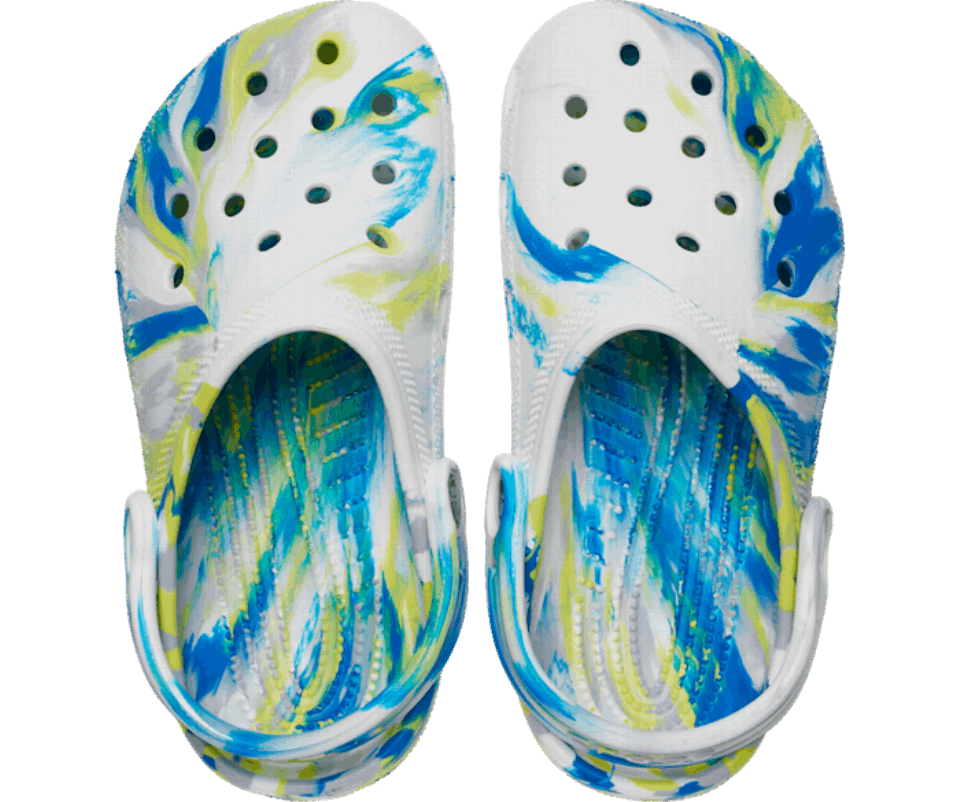 Crocs Vaikams Klasikinis Marmurinis Klumpys Baltas-šviesus Kobaltas