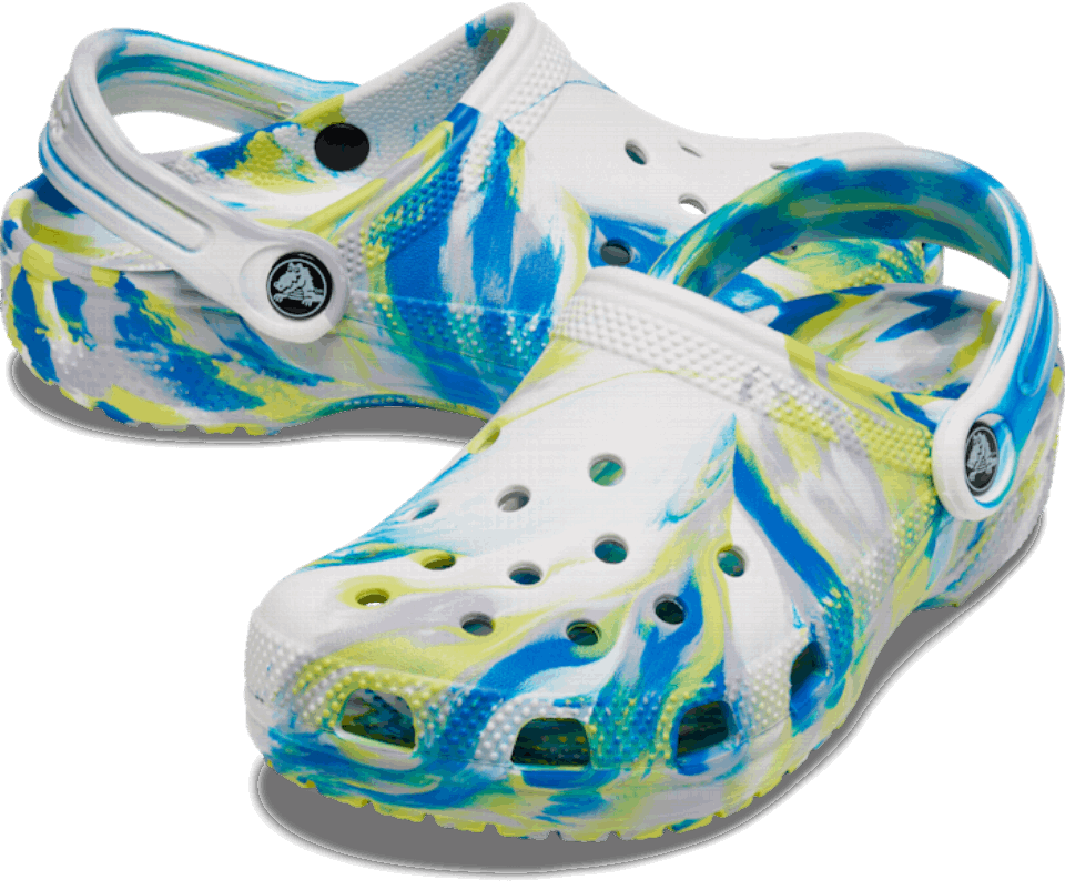 Crocs Vaikams Klasikinis Marmurinis Klumpys Baltas-šviesus Kobaltas