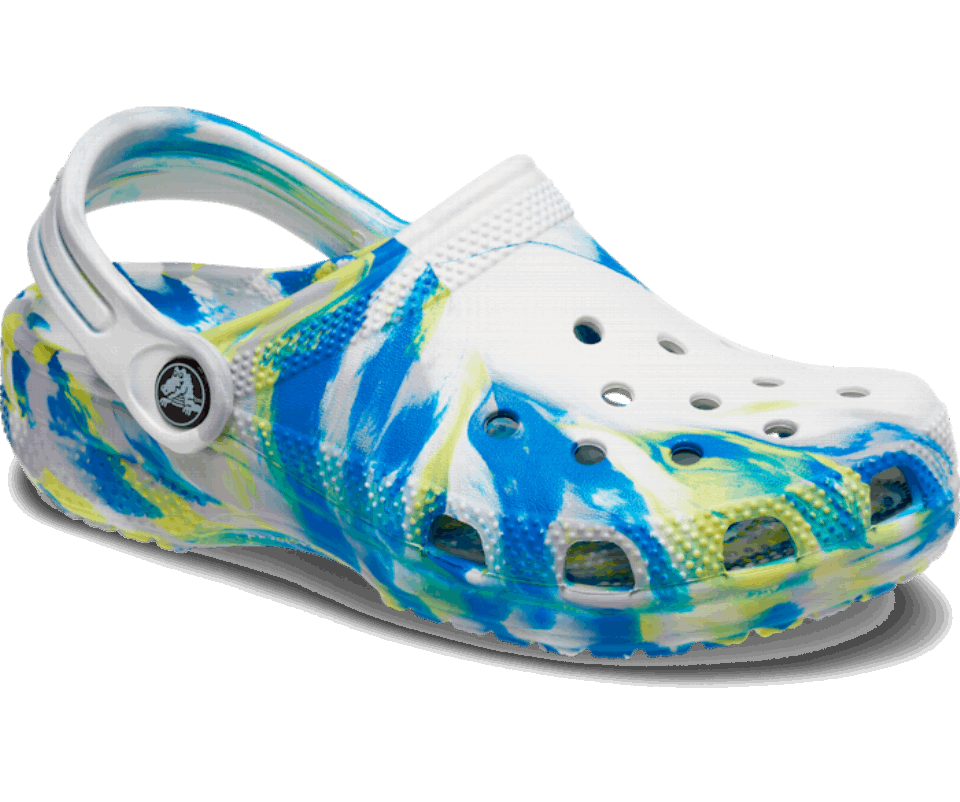 Crocs Vaikams Klasikinis Marmurinis Klumpys Baltas-šviesus Kobaltas