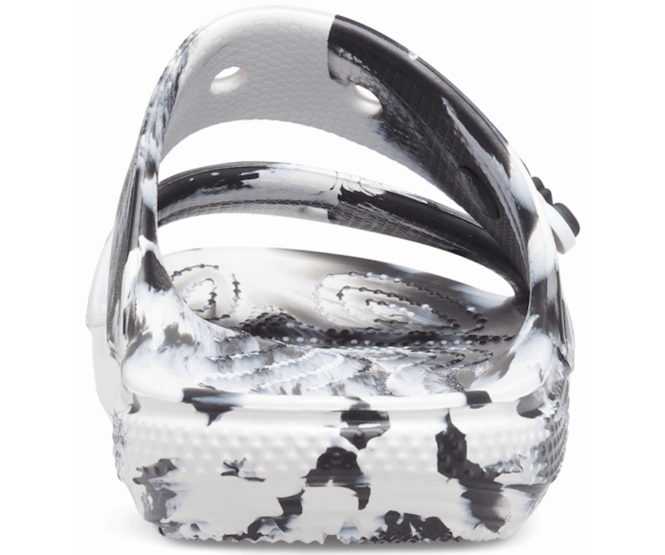 Crocs Klasikinis Marmurinis Sandalas Baltas-juodas