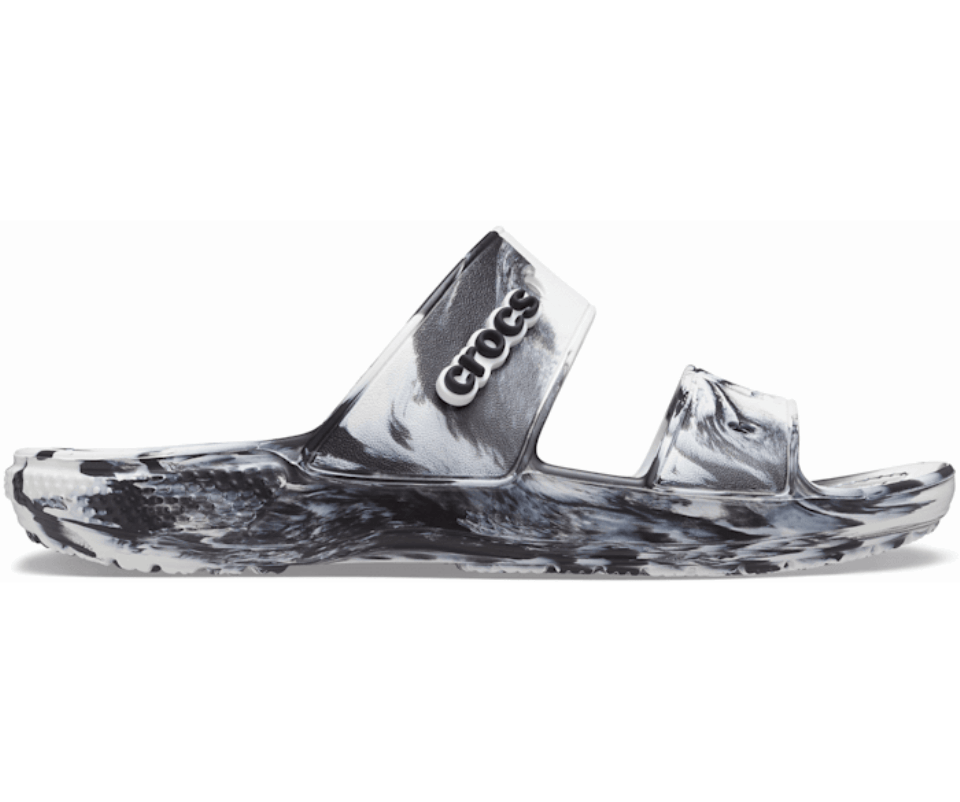 Crocs Klasikinis Marmurinis Sandalas Baltas-juodas