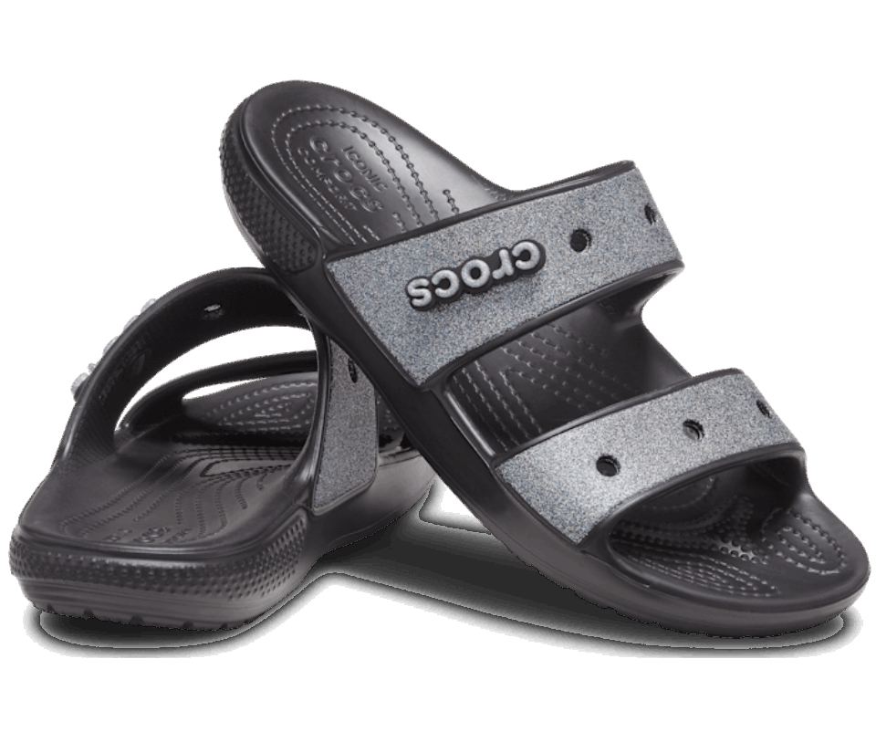 Crocs Klasikinis Blizgantis Sandalas Juodas