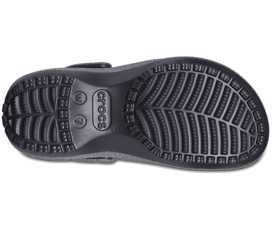 Crocs Moteriškas Klasikinis Platforminis Blizgantis Klumpas Juodas