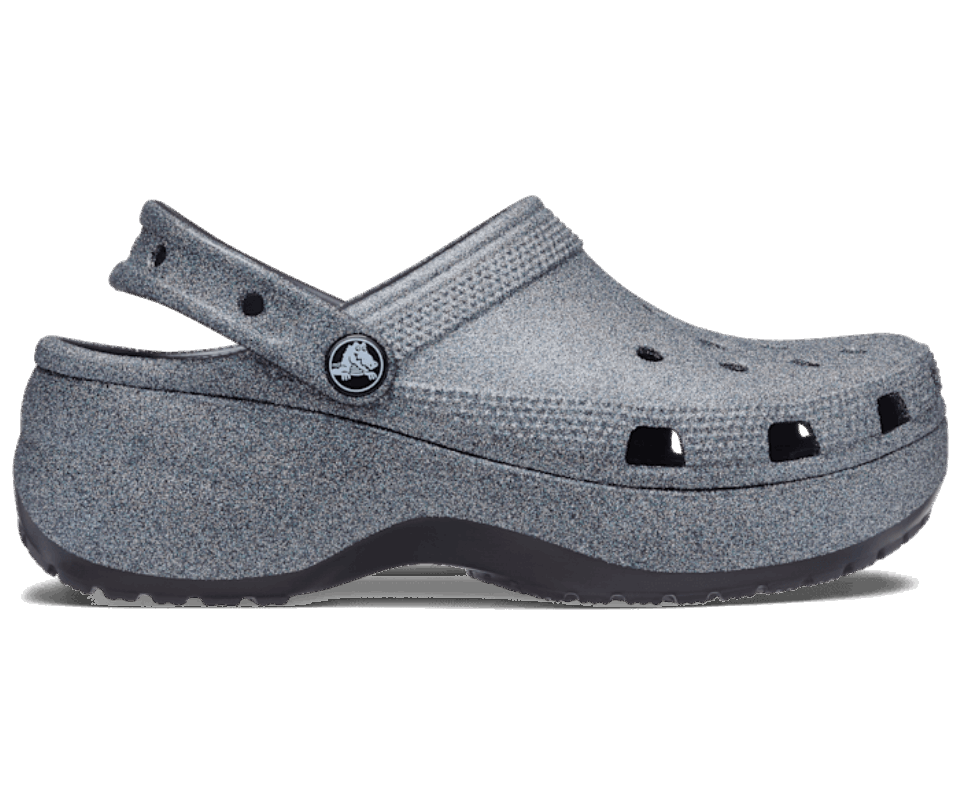 Crocs Moteriškas Klasikinis Platforminis Blizgantis Klumpas Juodas