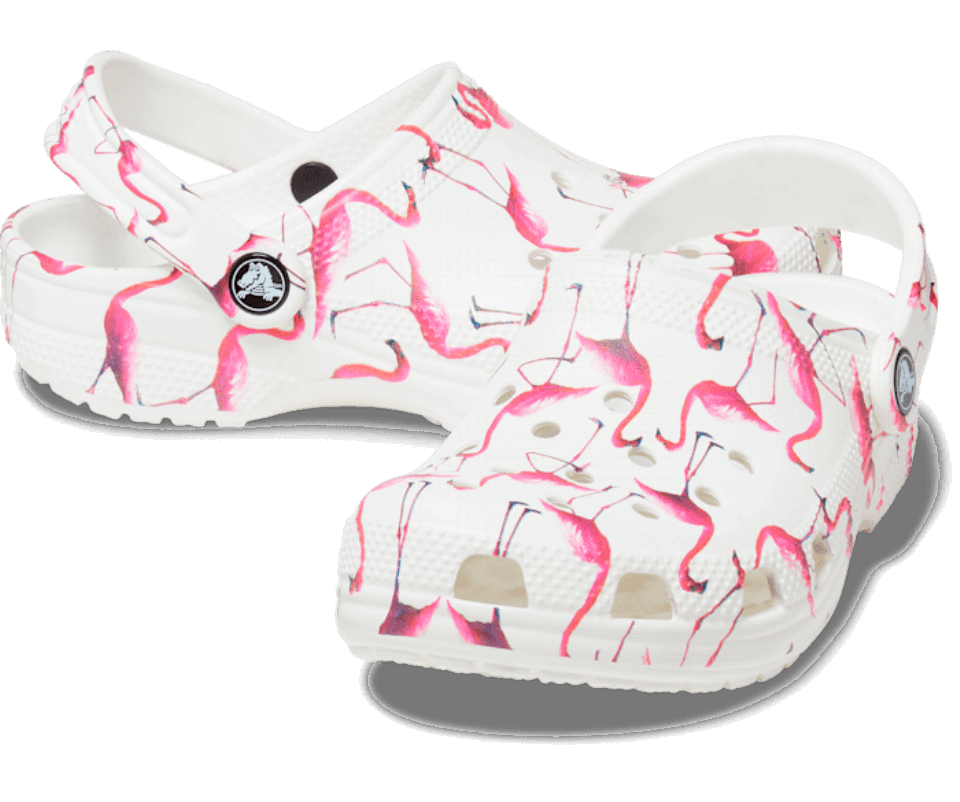 Crocs Vaikų Klasikinis Baseino Vakarėlis Baltas Flamingas