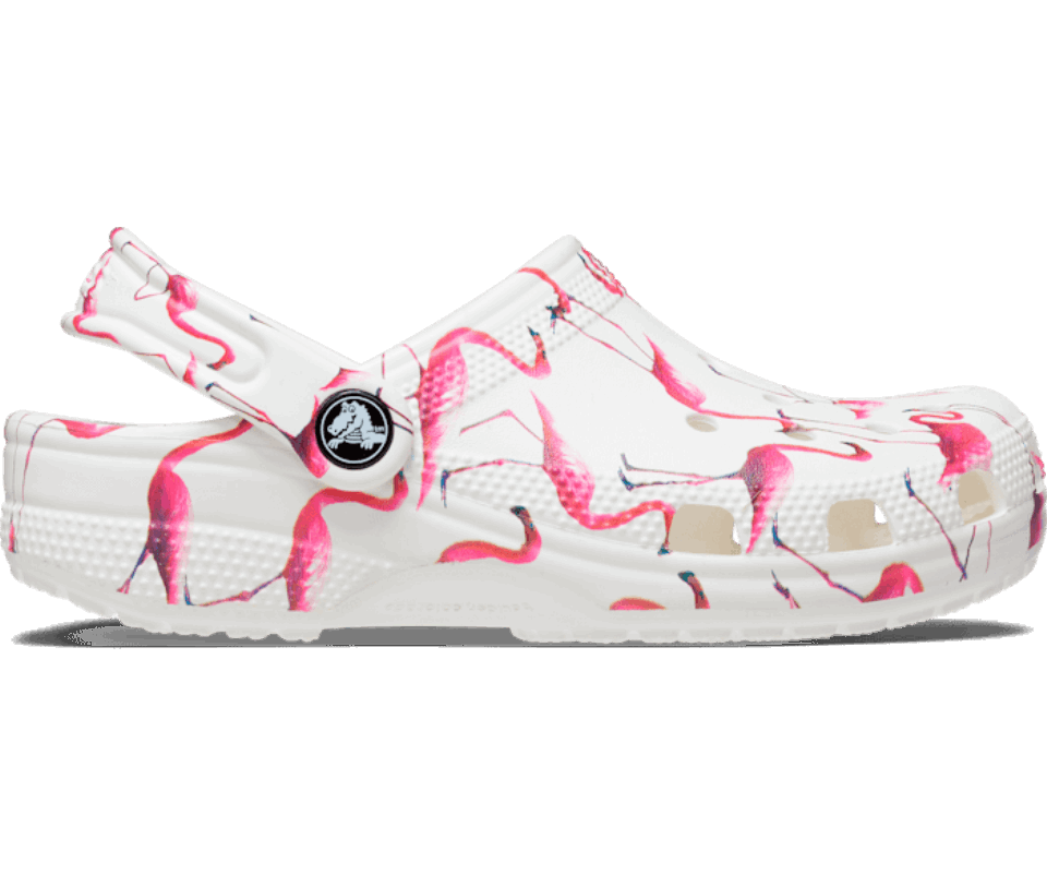 Crocs Vaikų Klasikinis Baseino Vakarėlis Baltas Flamingas