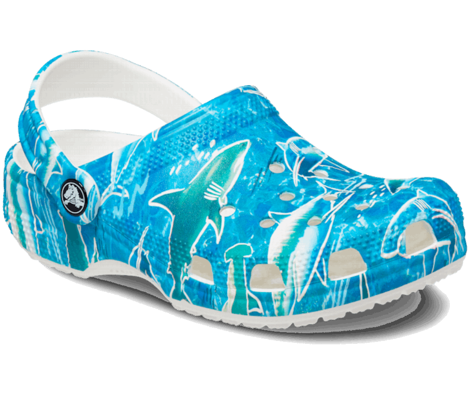 „crocs“ Vaikams Skirtas Klasikinis Baseino Vakarėlis „clog Shark-ocean“.