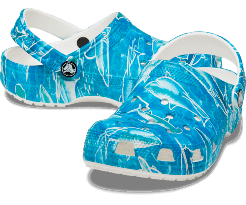 „crocs“ Vaikams Skirtas Klasikinis Baseino Vakarėlis „clog Shark-ocean“.