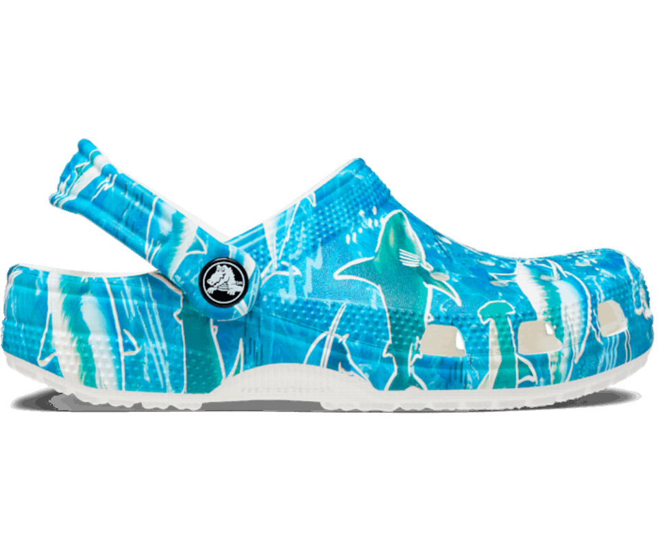 „crocs“ Vaikams Skirtas Klasikinis Baseino Vakarėlis „clog Shark-ocean“.