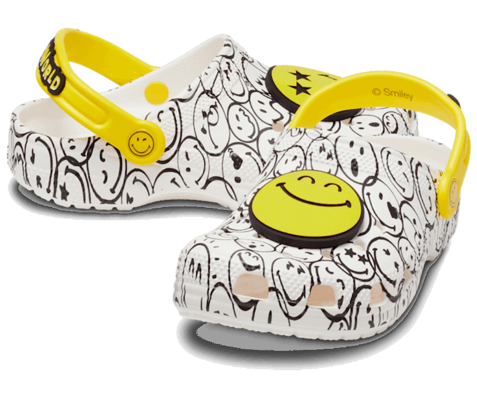 Crocs Vaikiška Klasikinė 2022 M. šypsenėlių Klumpė Balta-multi
