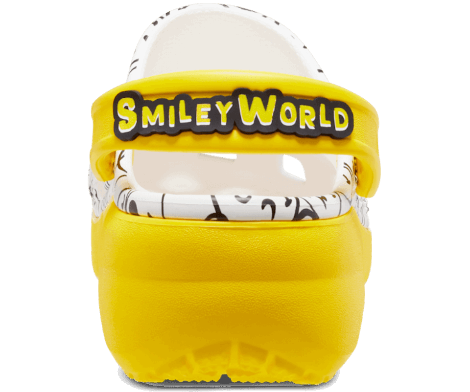 Crocs Moteriška Klasikinė Platforma 2022 Smiley Clog White-multi